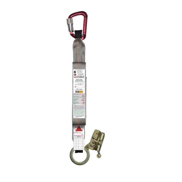 Super Anchor Safety ANSI Z359.13 Energy Absorber A-End Aluminum Carabiner 5006-Z B-End Fall Arrester Zinc 4015-Z. 6196-Z - main